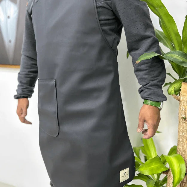 Vegan (Grained Leather Look) Apron – Black Barley (Portugal)