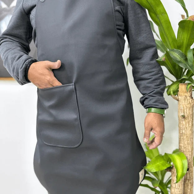 Vegan (Grained Leather Look) Apron – Black Barley (Portugal)