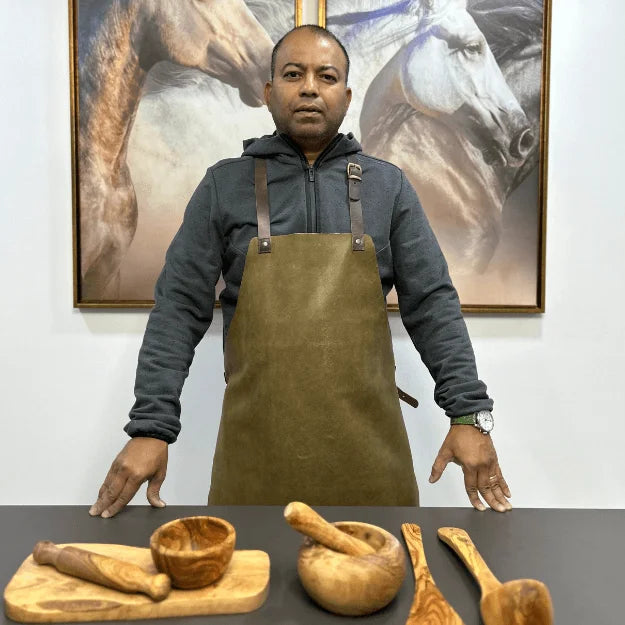 Leather Apron – Soft (made in Portugal) Olive