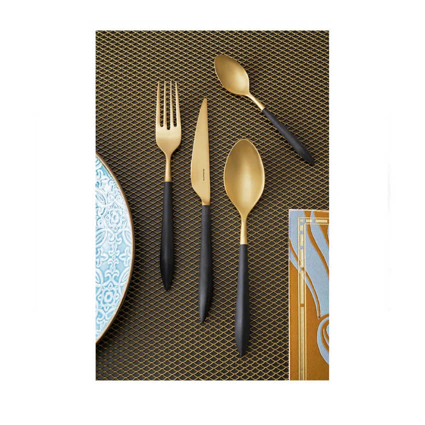 Casa Bugatti 50 pcs Ares PVD Gold – Flatware/Cutlery