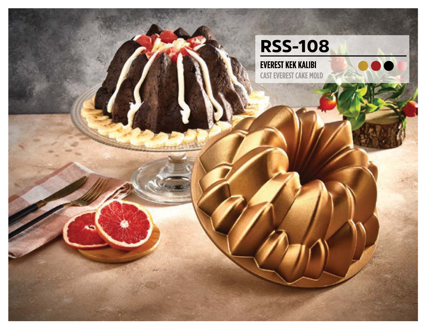 RSSLAV Cast Everest Cake Mold ( 24 Cm ) Cast Aliminium