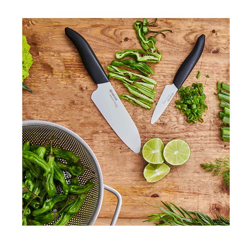 KYOCERA WHITE CERAMIC CHEF Set 3-piece Knife Set | Ceramic Chef's Knife