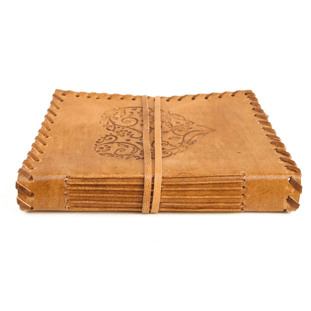 Heart Embossed Leather Journal with String Closure (2) Heart Embossed Leather Journal with String Closure - Best Home Decor