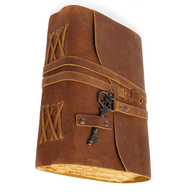Key Leather Journal With Vintage Paper (2) Key Leather Journal With Vintage Paper - Best Home Decor in Dubai