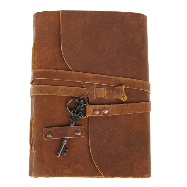 Key Leather Journal With Vintage Paper Key Leather Journal With Vintage Paper - Best Home Decor in Dubai