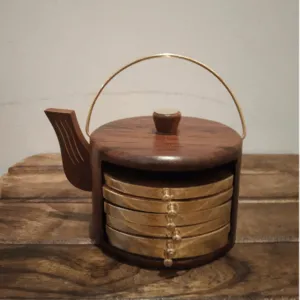 Wooden Coaster (Kettle Shaped) - Best Home Decor